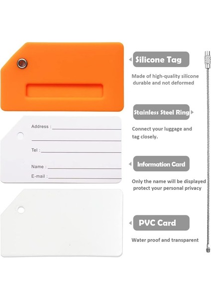 Bagaj Etiketi, 6 Paket Silikon Bagaj Etiketi, Döngülerle Valizler Için (Yurt Dışından) indirimleri