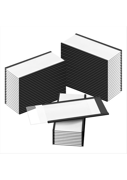 Manyetik Etiket Tutucuları 4 x 2in C Kanal Etiket Tutucuları Açık Plastik Koruyucular ve Beyaz Kağıt Ekler 50 Set (Yurt Dışından)