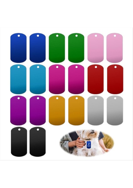 20 Adet Metal Damgalama Boş Alüminyum Etiketleri Damgalama Için Çok Renkli Metal Etiketler, Gravür Için Boşluk Boş Anahtar Zinciri (Yurt Dışından)