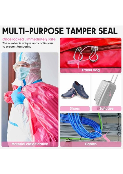 1000 Pcs Plastik Kurcalama Contaları Yangın Söndürücü Etiketler Güvenlik Etiketleri Contalar Güvenlik Numaralı Fermuar Bağları Etiketler Pembe (Yurt Dışından) fiyatları