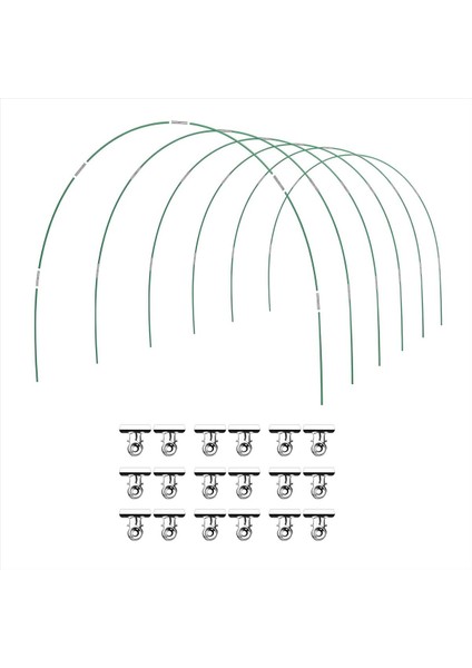 36 Pcs Yeşil Ev Çemberleri Tünel Büyüyor 6 Set 8.5 Ft Uzunluğunda Bahçe Çemberleri Kiti, Pas Içeriksiz Fiberglas Yükseltilmiş Yatak Çemberleri (Yurt Dışından)