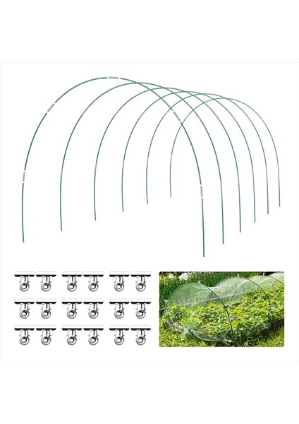 36 Pcs Yeşil Ev Çemberleri Tünel Büyüyor 6 Set 8.5 Ft Uzunluğunda Bahçe Çemberleri Kiti, Pas Içeriksiz Fiberglas Yükseltilmiş Yatak Çemberleri (Yurt Dışından) fiyatları