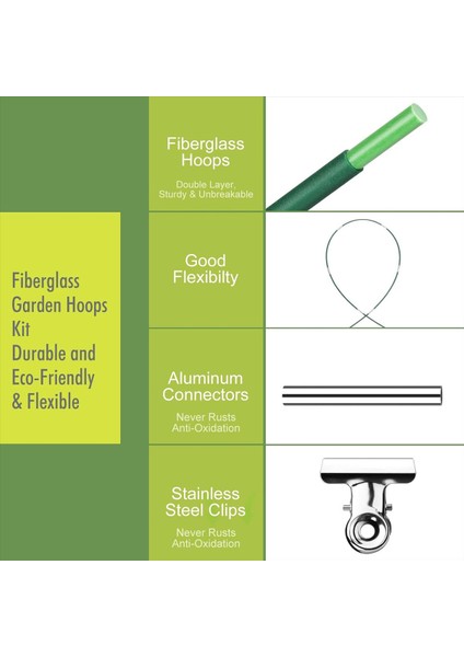 36 Pcs Yeşil Ev Çemberleri Tünel Büyüyor 6 Set 8.5 Ft Uzunluğunda Bahçe Çemberleri Kiti, Pas Içeriksiz Fiberglas Yükseltilmiş Yatak Çemberleri (Yurt Dışından) modelleri