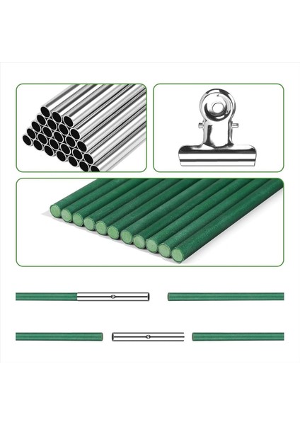 36 Pcs Yeşil Ev Çemberleri Tünel Büyüyor 6 Set 8.5 Ft Uzunluğunda Bahçe Çemberleri Kiti, Pas Içeriksiz Fiberglas Yükseltilmiş Yatak Çemberleri (Yurt Dışından) fırsatları
