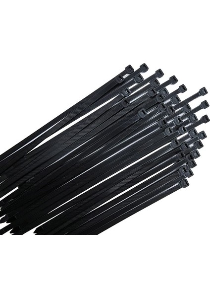 Kablo Bağları Siyah Paket 300 mm x 7.6 mm Uv Dayanıklı Ultra 75 kg Gerilme Mukavemeti Isıya Dayanıklı Dayanıklı (Yurt Dışından)