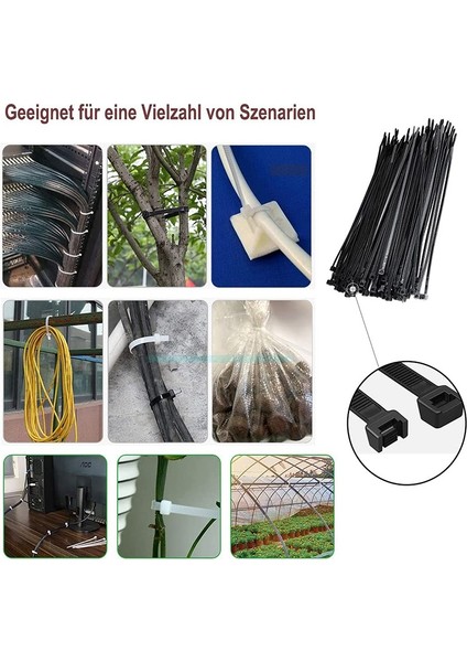 Kablo Bağları Siyah Paket 300 mm x 7.6 mm Uv Dayanıklı Ultra 75 kg Gerilme Mukavemeti Isıya Dayanıklı Dayanıklı (Yurt Dışından) modelleri