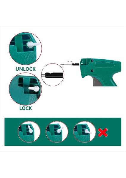 Sert Çanta ile Giyim Için Etiketleme Tabancası, 500 Siyah ve 500 Beyaz 2 Inçlik Diken Tutturucuları, 6 Iğneler, Standart Perakende Tagging (Yurt Dışından) indirimleri