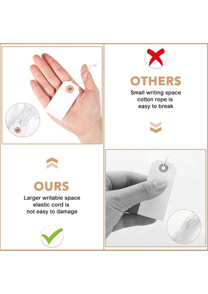 100 Paket Boş Etiket Elastik Dize Işaretleme Asmak Etiketler Ekli Takviyeli Delik Yazılabilir Boş Etiketler 2.75X1.37INCH (Yurt Dışından) modelleri