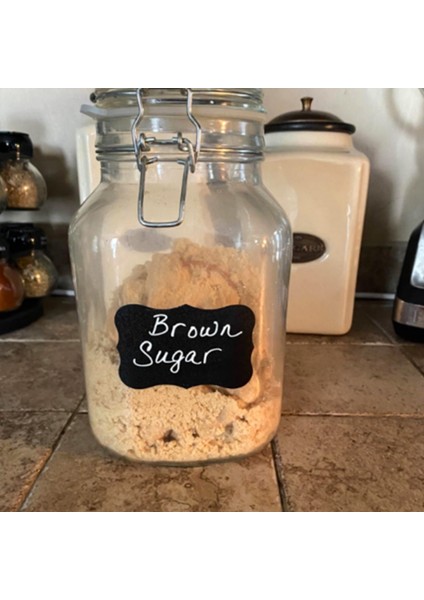 Dalgalı Şekil Kara Tahta Etiketleri, 1 Sıvı Tebeşir Kalemi ile Silinebilir Yeniden Kullanılabilir Dikdörtgen Tahta Çıkartmaları, 150 Adet (Yurt Dışından) indirimleri