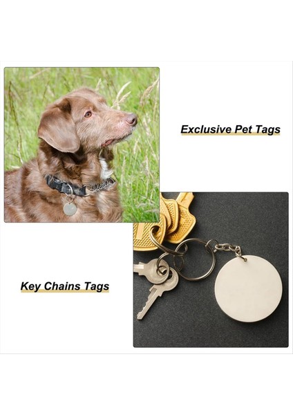 30PCS Yuvarlak Lazer Gravür Boşluklar Etiketler, Boş Etiketleri Damgalar, Köpek Kimliği Etiketi, Pet Için 10 Renkli Dıy Metal Etiket, Craft Etiketleri (Yurt Dışından) indirimleri