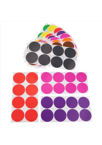 2 Inç Yuvarlak Renk Kodlama Etiketi 10 Çeşitli Renkler Çember Dot Etiketleri Kendinden Yapışkan Renkli Düz Renk Etiketi (400) (Yurt Dışından) modelleri