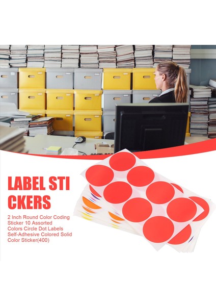 2 Inç Yuvarlak Renk Kodlama Etiketi 10 Çeşitli Renkler Çember Dot Etiketleri Kendinden Yapışkan Renkli Düz Renk Etiketi (400) (Yurt Dışından) fırsatları
