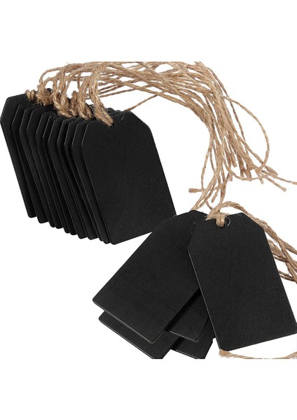 20 Adet Kara Tahta Etiketleri Asılı Ahşap Mini Kara Tahta Işaretleri, Asılı Kara Tahta Etiketleri, Mesaj Etiketleri, Siyah (Yurt Dışından)