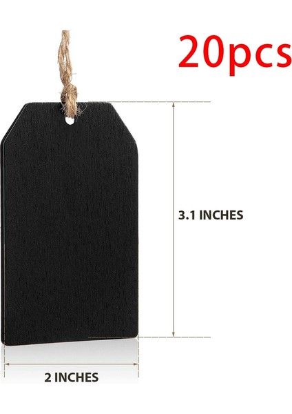 20 Adet Kara Tahta Etiketleri Asılı Ahşap Mini Kara Tahta Işaretleri, Asılı Kara Tahta Etiketleri, Mesaj Etiketleri, Siyah (Yurt Dışından) fiyatları