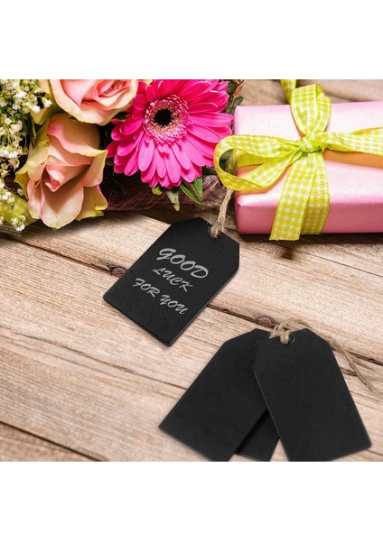 20 Adet Kara Tahta Etiketleri Asılı Ahşap Mini Kara Tahta Işaretleri, Asılı Kara Tahta Etiketleri, Mesaj Etiketleri, Siyah (Yurt Dışından) fırsatları