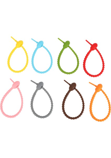 40PCS Renkli Silikon Bağlar Çanta Klipsi, Kablo Kayışları, Ekmek Kravat, Yeniden Kullanılabilir Kauçuk Twist Kravat, Çok Amaçlı Silikon Bağlar (Yurt Dışından)