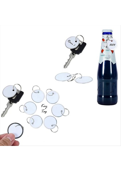 180PCS Metal Jant Etiketleri Anahtar Etiketler Araba Tuşları ve Kapı Anahtarları Için Metal Halkalı Yuvarlak Kağıt Etiketler, Beyaz ve Gümüş (Yurt Dışından) modelleri