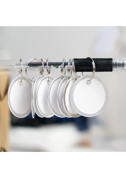 180PCS Metal Jant Etiketleri Anahtar Etiketler Araba Tuşları ve Kapı Anahtarları Için Metal Halkalı Yuvarlak Kağıt Etiketler, Beyaz ve Gümüş (Yurt Dışından) fırsatları