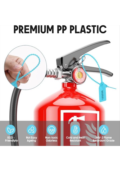 1000 Adet Plastik Kurcalama Contaları Yangın Söndürücü Etiketleri Güvenlik Etiketleri Contalar Güvenlik Numaralı Fermuar Bağları Etiketler Açık Mavi (Yurt Dışından) fırsatları