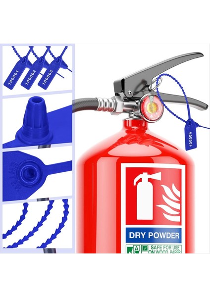 1000 Adet Plastik Kurcalama Contaları Yangın Söndürücü Etiketleri Güvenlik Etiketleri Contalar Güvenlik Numaralı Fermuar Bağları Etiketler Mavi (Yurt Dışından) modelleri