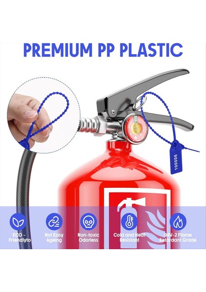 1000 Adet Plastik Kurcalama Contaları Yangın Söndürücü Etiketleri Güvenlik Etiketleri Contalar Güvenlik Numaralı Fermuar Bağları Etiketler Mavi (Yurt Dışından) fırsatları