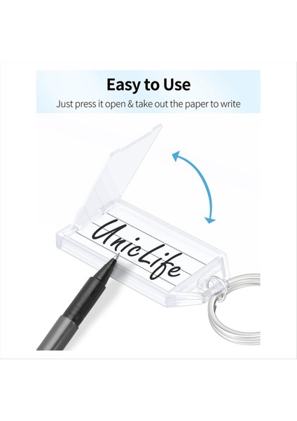 100 Adet Anahtar Etiketler 2 Inç Plastik Ana Zincir Etiketler, Boş Kağıt Etiketleri Şeffaf Kapaklar ve Öğe Tanımlayıcıları (Yurt Dışından) modelleri