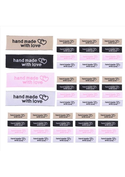 120 Adet Kişiselleştirilmiş Dikiş Etiketleri Giyim Etiketlerine Dikilmiş El Yapımı Kalıp Desen Etiket Etiketleri (Yurt Dışından)