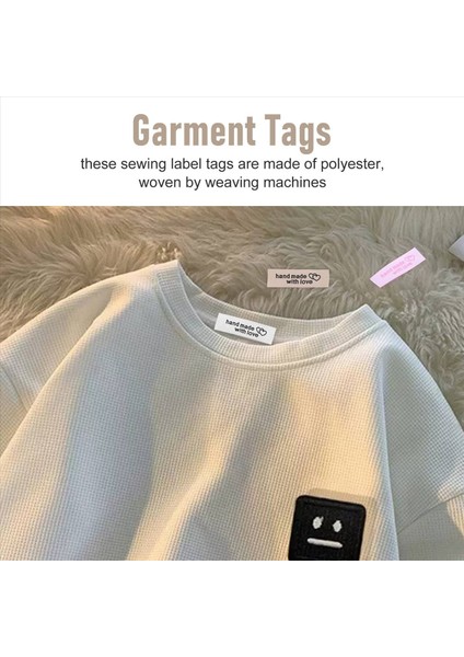 120 Adet Kişiselleştirilmiş Dikiş Etiketleri Giyim Etiketlerine Dikilmiş El Yapımı Kalıp Desen Etiket Etiketleri (Yurt Dışından) fırsatları