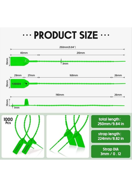 1000 Pcs Plastik Kurcalama Contaları Yangın Söndürücü Etiketler Güvenlik Etiketleri Contalar Güvenlik Numaralı Fermuar Bağları Etiketler Yeşil (Yurt Dışından) modelleri