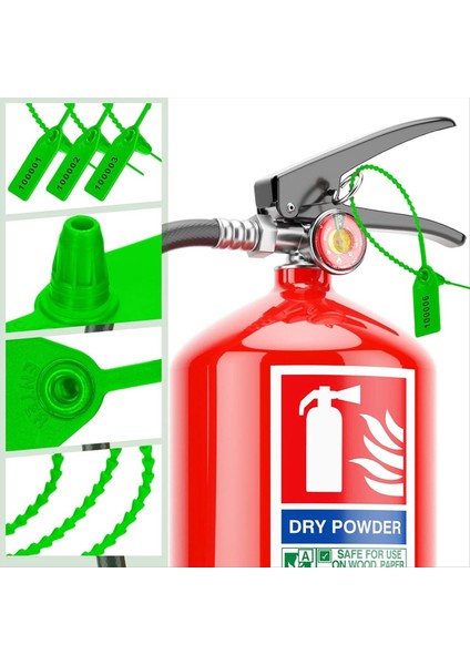 1000 Pcs Plastik Kurcalama Contaları Yangın Söndürücü Etiketler Güvenlik Etiketleri Contalar Güvenlik Numaralı Fermuar Bağları Etiketler Yeşil (Yurt Dışından) fırsatları