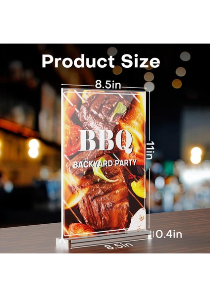 Akrilik Işaret Tutucu 8.5 x 11, Işaret Tutucu Temiz Dikey 6 Paket, Menü Işareti Tutucu Daimi Kağıt Stand Ekran Stand (Yurt Dışından) fiyatları