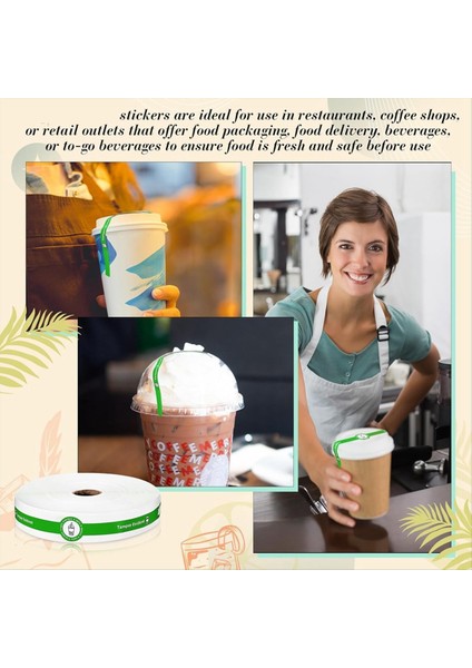 500 Pcs Güvenli Güvenli Tercüman Içecek Kapakları Için Çıkartmalar Çıkartmalar Yiyecek Dağıtım Etiketleri Taze Etiketleri Için Mühürlü (Yurt Dışından) fırsatları