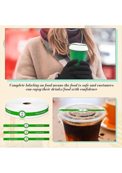 500 Pcs Güvenli Güvenli Tercüman Içecek Kapakları Için Çıkartmalar Çıkartmalar Yiyecek Dağıtım Etiketleri Taze Etiketleri Için Mühürlü (Yurt Dışından) indirimleri