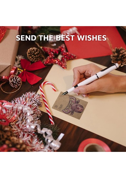 Mutlu Noel Hediye Etiketleri, 250 Pc 2 x 3 Inçlik Kendi Yapışkanlı Etiket Etiketleri 6 Tasarım, Dekoratif Ad Etiketleri (Yurt Dışından) fırsatları