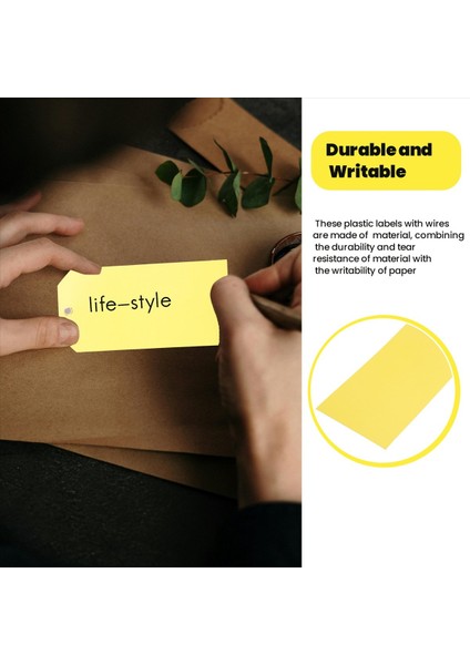 100PCS 15.9cmx7.9cmplastik Nakliye Etiketleri Tel Dayanıklı Yazılabilir Asma Etiketleri, Ekipman Için Nakliye Etiketleri Otomatik Parçalar (Yurt Dışından) indirimleri