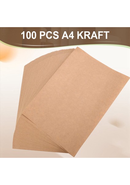 100 Yaprak A4 Kraft Yazdırılabilir Çıkartma Kendi Kendine Yapışkan Etiket Etiketi Lazer Mürekkep Püskürtmeli Yazıcı Fotokopi Makinesi Için Kağıt Sayfa (Yurt Dışından) fırsatları