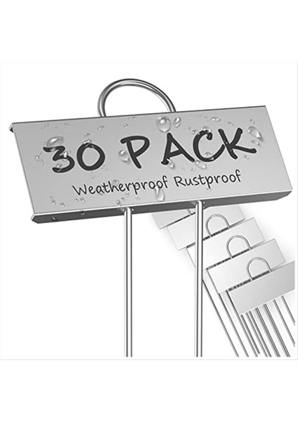 30 Pack Metal Bitki Etiketleri Hava Durumu Geçirmez Bahçe Işaretleri Sebzeler Için Yeniden Kullanılabilir Kreş Etiketleri Bitki Çiçek Tohumu Serası (Yurt Dışından)