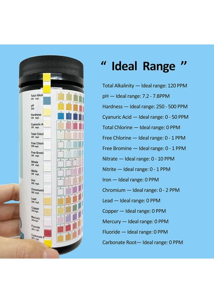16'sı 1 Arada Su Test Kitleri, 100 Adet Içme Suyu Test Şeritleri (Yurt Dışından) indirimleri