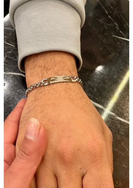 Kişiye Özel Göz Resim Baskılı Paslanmaz Çelik Bileklik Sevgiliye Hediye SCB83