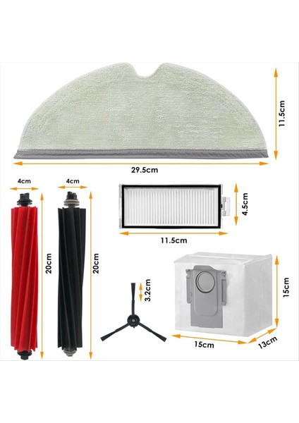 Q8 Max, Max+,q5 Pro ile Uyumludur, Yedek Parçalar Aksesuarlar Ana Yan Fırça Hepa Filtre Paspas Toz Torbası (Yurt Dışından) fiyatları