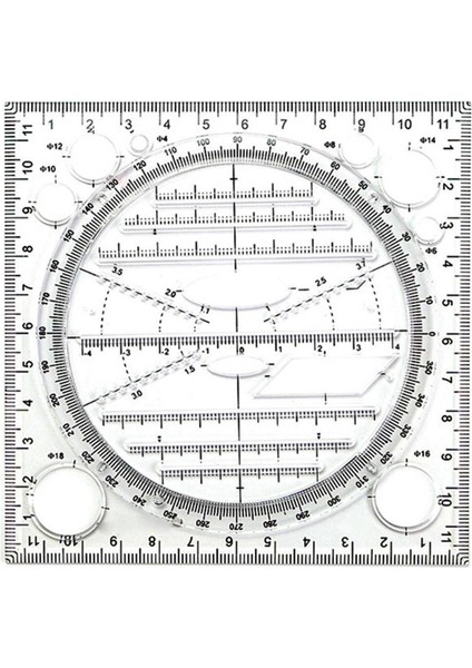 Çok Işlevli Daire Çizim Şablonu, Geometrik Çizim Aracı, Ölçüm Cetveli, Döndürülebilir Açı (Yurt Dışından)