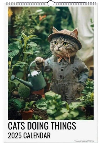 Kedi Takvimi Komik Kediler Asabilir Aylık Takvim 2025 Kedi Duvar Takvimi 12 Ay Catlover Için Aile Planlayıcı Takvimi (Yurt Dışından)