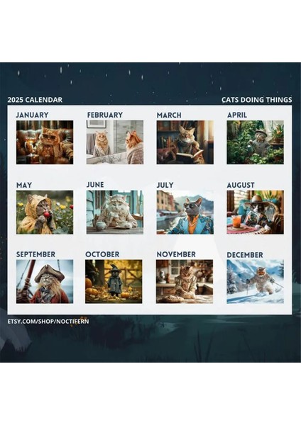 Kedi Takvimi Komik Kediler Asabilir Aylık Takvim 2025 Kedi Duvar Takvimi 12 Ay Catlover Için Aile Planlayıcı Takvimi (Yurt Dışından) fiyatları