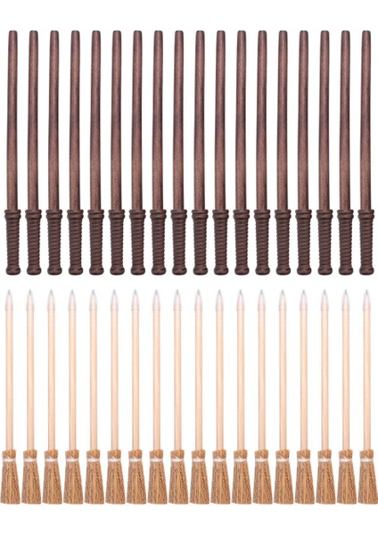 36PCS Değnek Kalemleri ve Cadı Süpürge Kalemleri Çocuklar Için Gençler Sınıfı Iyilikler Cadılar Bayramı Doğum Günü Partisi Süslemeleri (Yurt Dışından) fırsatları