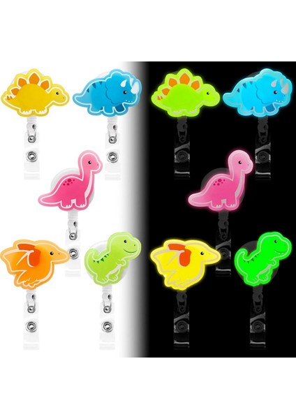 Dinozor Rozet Makaraları 5 Adet Karanlıkta Parlayan Hemşire Kimlik Rozeti Tutucu (Yurt Dışından) fiyatları