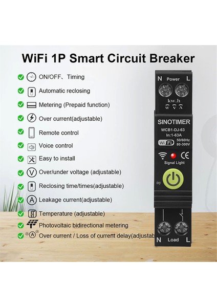 Sinotimer Wifi Aşırı Gerilim ve Yetersiz Voltaj Koruyucusu Fotovoltaik Çift Yönlü Enerji Ölçer Kwh Ölçüm Zamanı Anahtarı (Yurt Dışından) fiyatları