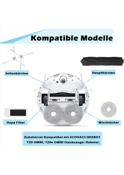 T20 Omnı, T20E Omnı Robot Süpürge Için 2 Set Ana Yan Fırça Hepa Filtreler Toz Torbaları Paspas Bezi Parçaları (Yurt Dışından) fiyatları