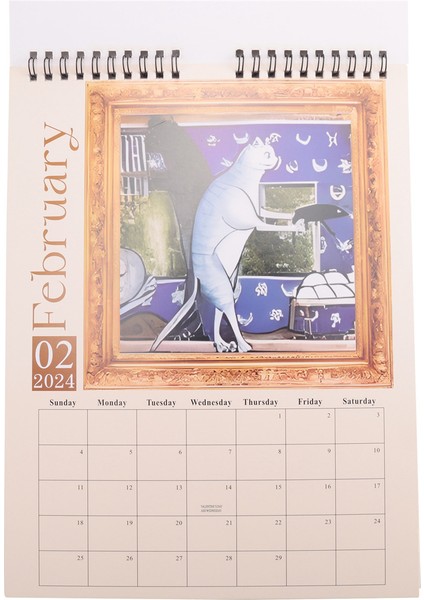 Garip Ortaçağ Kedileri Takvim 2024 Takvim 12 Aylık Duvar Takvimi Ofis Evi Hediye Kaplamalı Kağıt (Yurt Dışından) indirimleri