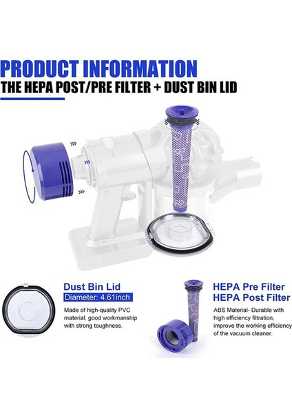 V7 V8 Ön ve Son Hepa Filtre Seti Için Sızdırmazlık Halkalı Toz Haznesi Kapağı (Yurt Dışından) fiyatları