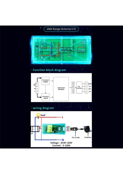 10A Pzem 004T 3.0 Wattmetre Kwh Metre Volt Amp Akım Test Modülü Arduino Ttl Için Dijital Çok Fonksiyon Ölçer (Yurt Dışından)